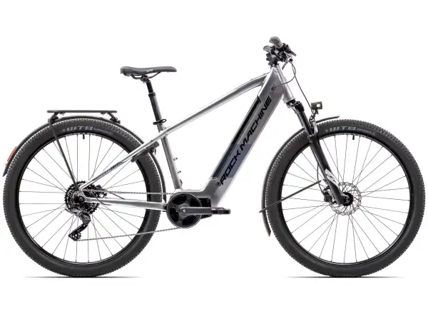 Rock Machine eSTORM 70 TOUR horský elektrobicykel Gloss Silver/Black/Grey