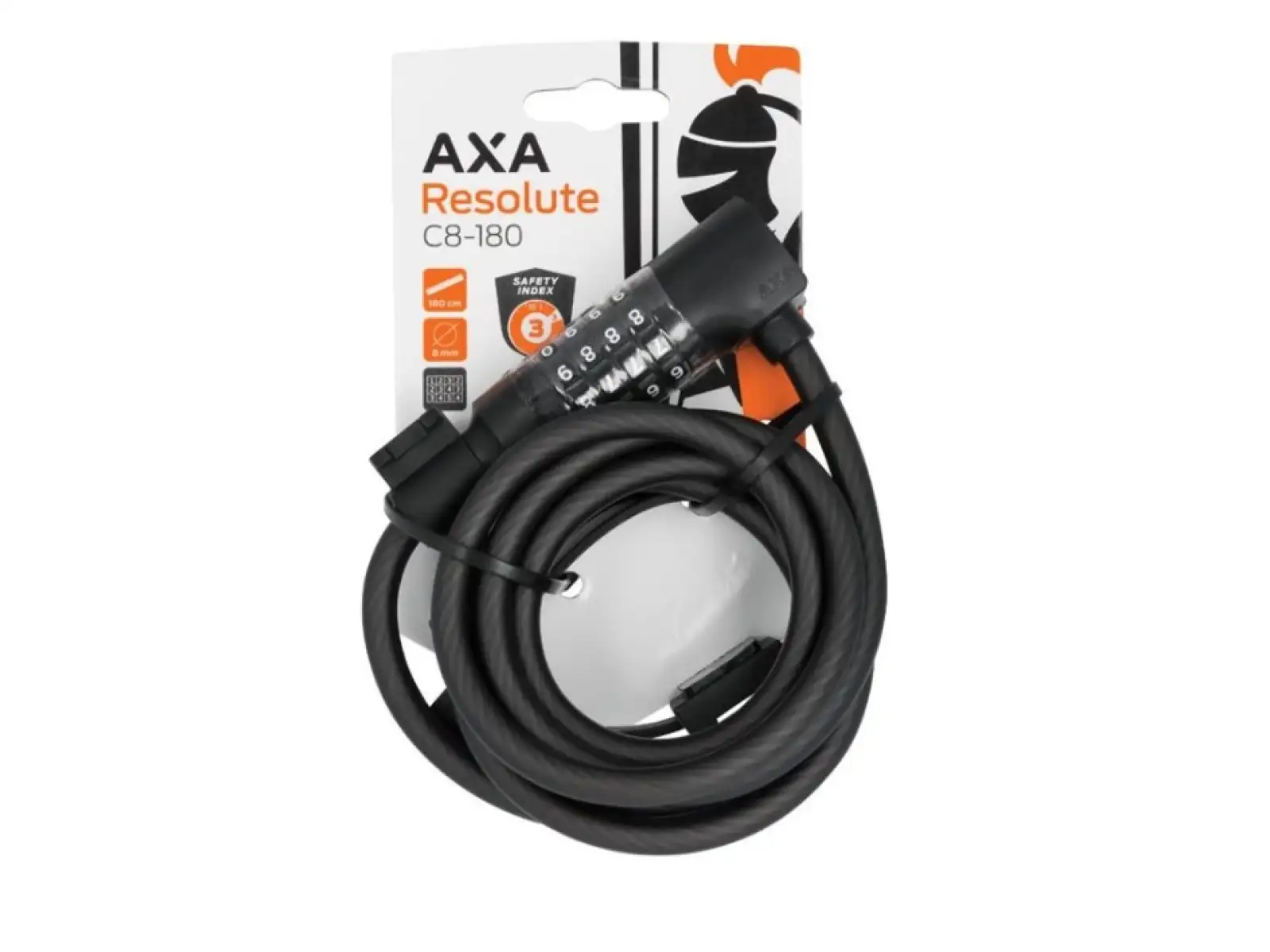 Káblový zámok AXA Cable Resolute Code 180/8 čierny