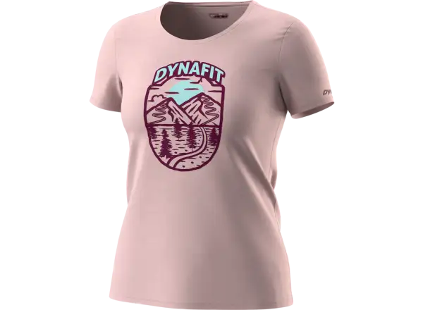 Dynafit Graphic Cotton Dámske tričko s krátkym rukávom Pale Rose/Horizon