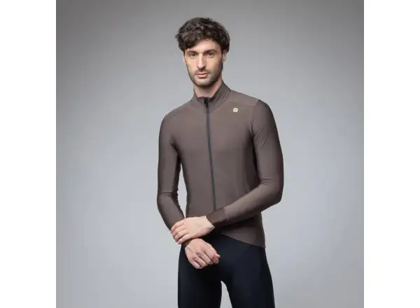 Alé Klimatik K-Idro pánsky zateplený cyklistický dres Coffee