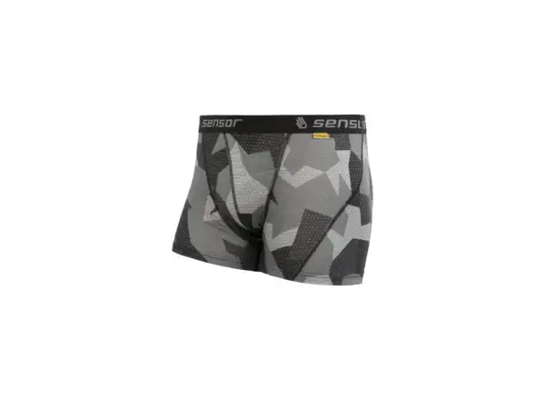 Sensor Merino Impress pánske termo šortky black/camo