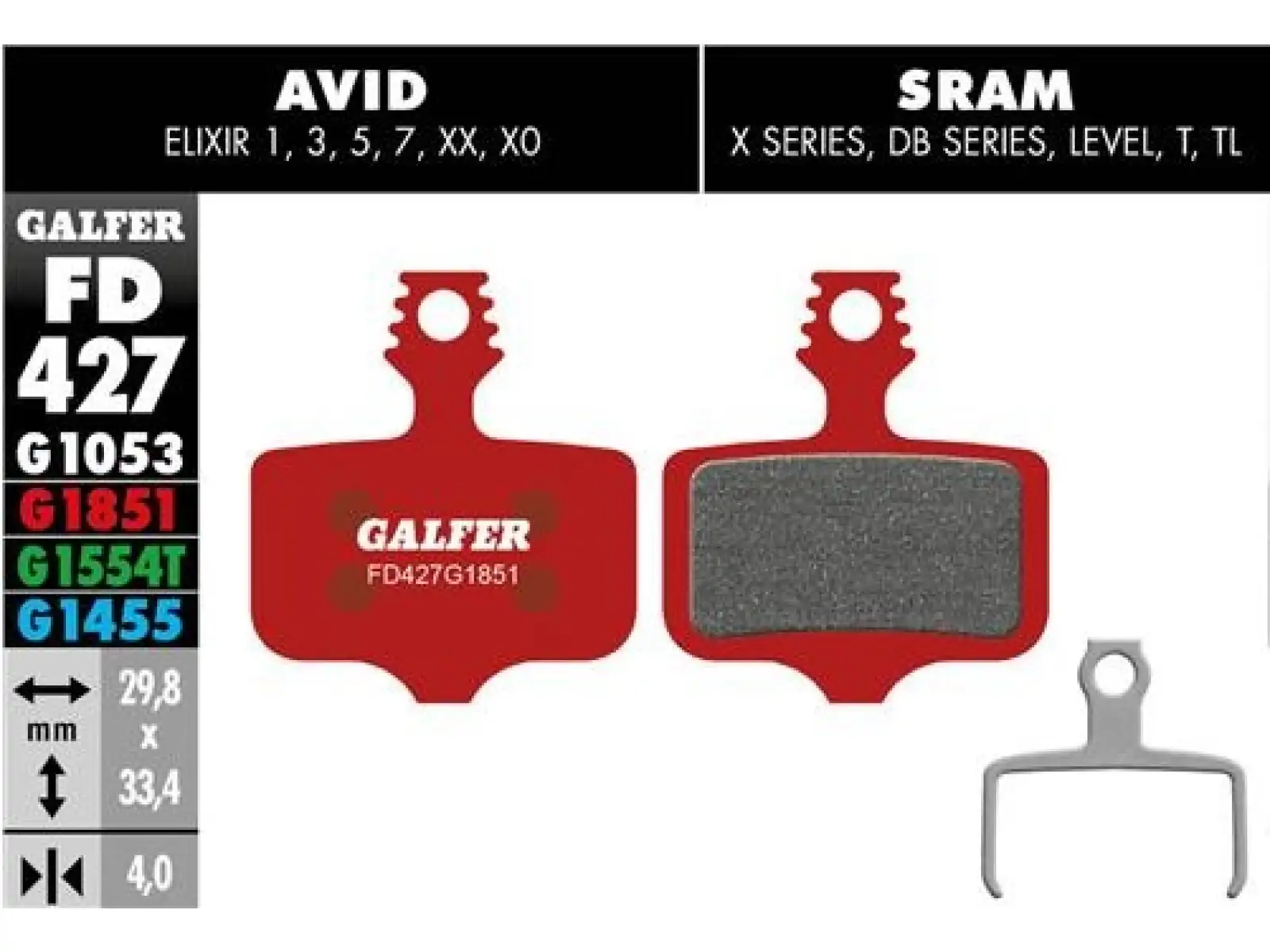 Brzdové doštičky Galfer FD427 Advanced G1851 pre Avid/Sram