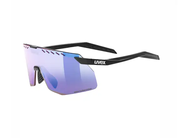 Uvex Pace Stage S CV cyklistické okuliare Black matt/Mirror Blue