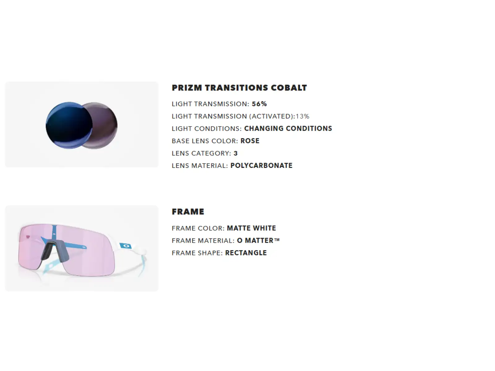 Oakley Sutro Lite fotochromatické okuliare Matte White/Prizm Transitions Cobalt