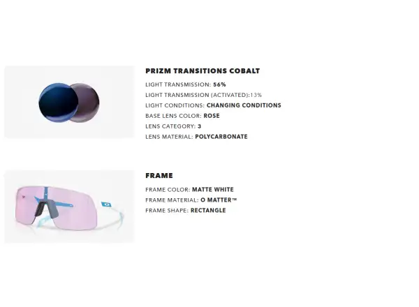 Oakley Sutro Lite fotochromatické okuliare Matte White/Prizm Transitions Cobalt