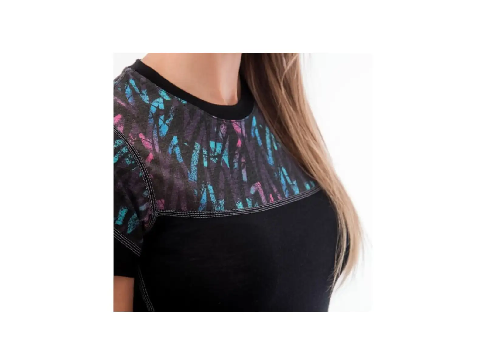 Sensor Merino Impress dámske tričko krátky rukáv čierna/Stripes