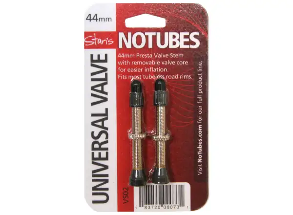 No Tubes Universal Tubeless ventily 44mm - pár
