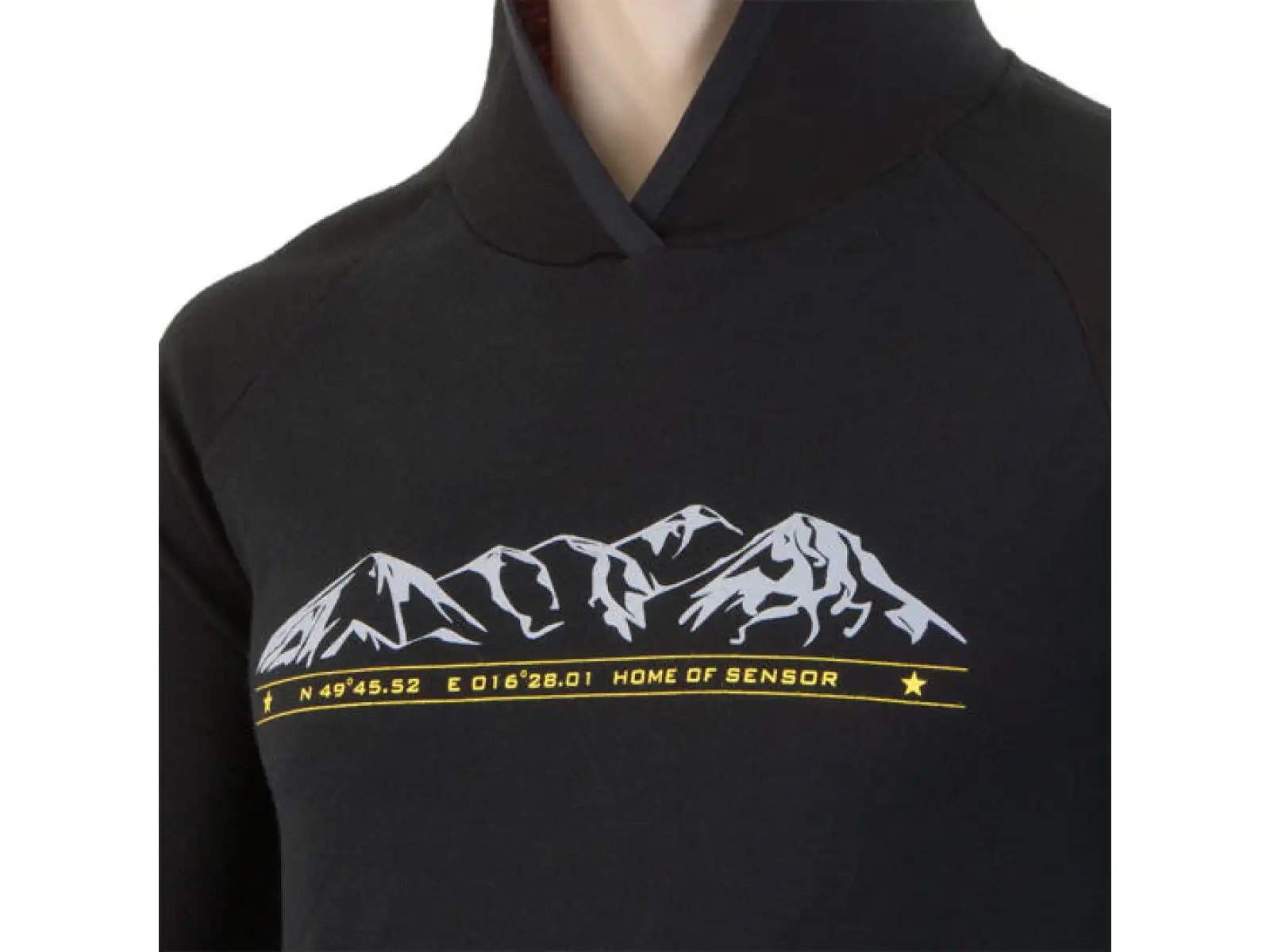 Sensor Merino Upper Mountains pánska mikina s klokankou čierna