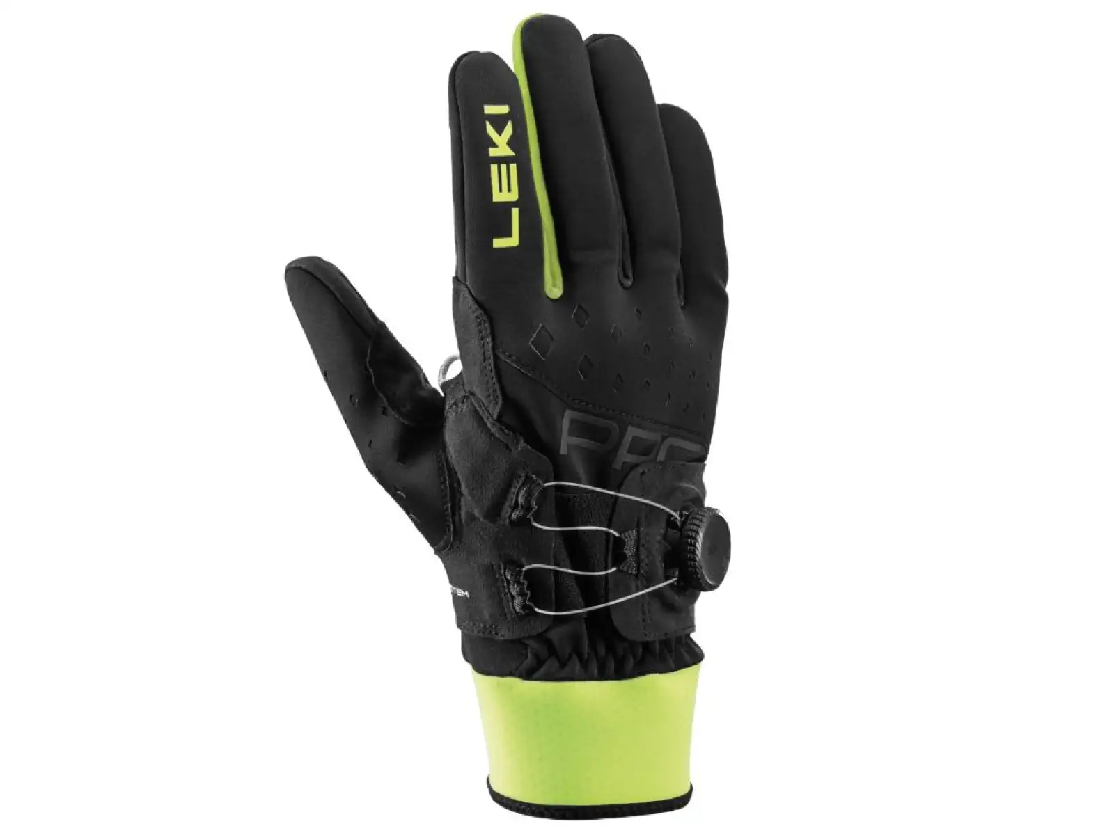 Leki PRC BOA Shark bežecké rukavice Black/Neon yellow