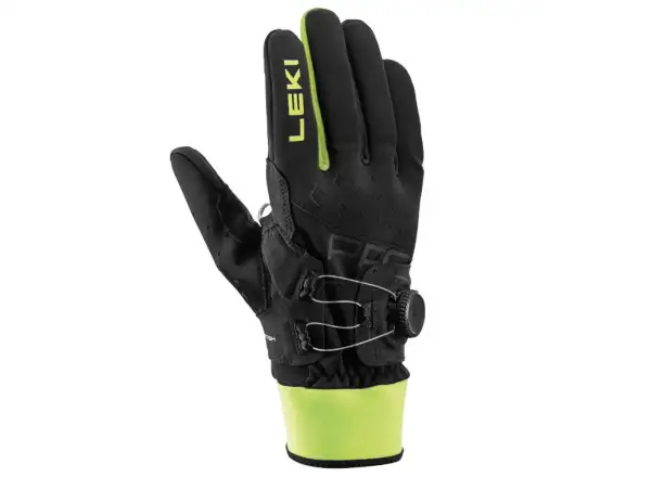 Leki PRC BOA Shark bežecké rukavice Black/Neon yellow