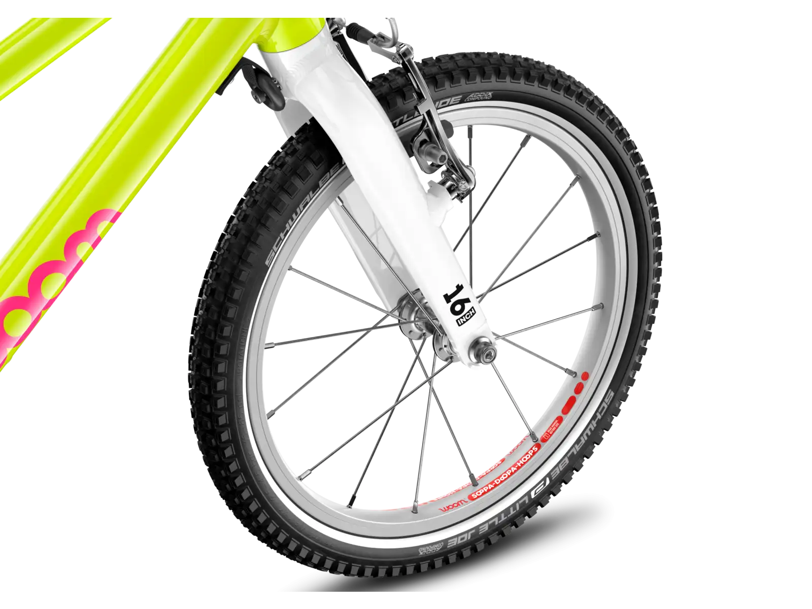 Woom GO 3 detský bicykel neon lime