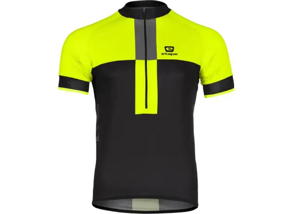 Etape Face pánsky dres s krátkym rukávom black/yellow fluo