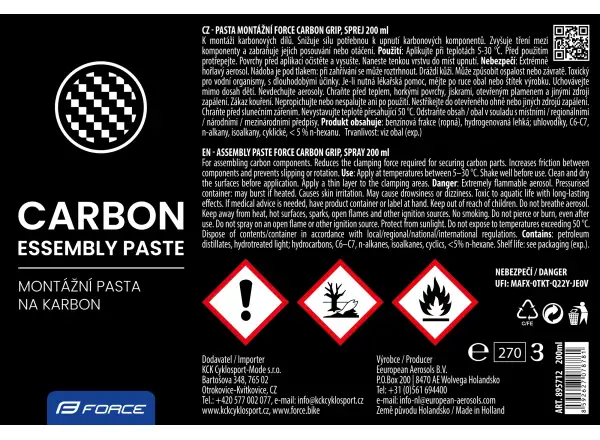 Mazací sprej Force Carbon Grip 200 ml