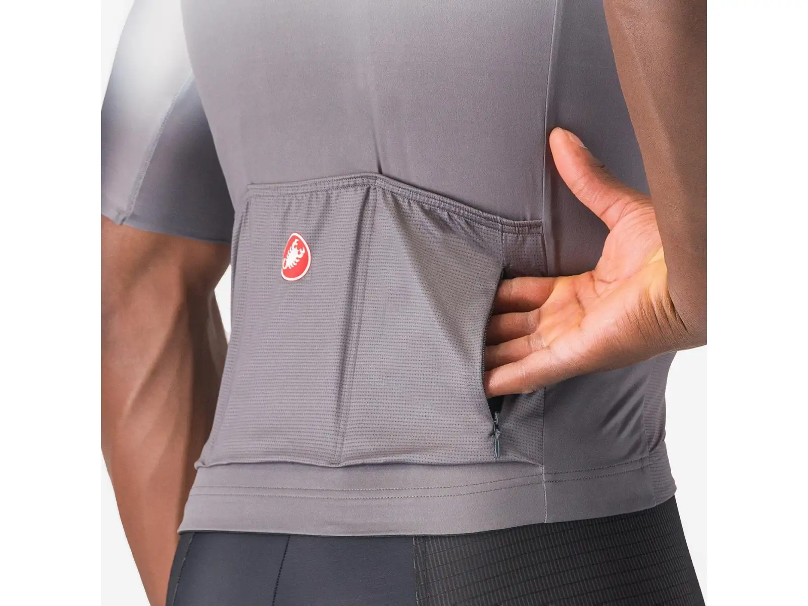 Castelli UPF pánsky dres krátky rukáv Silver Grey
