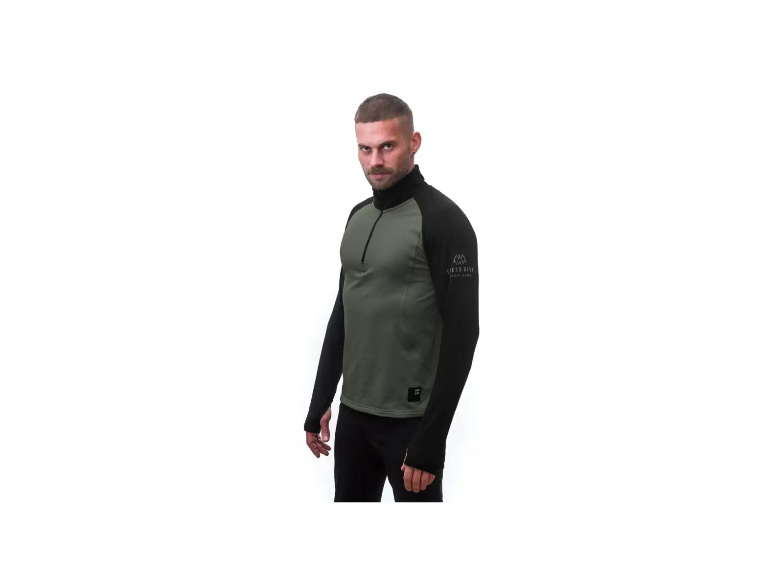 Sensor Coolmax Thermo pánska mikina Olive Green/čierna