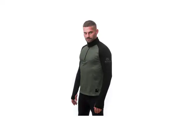 Sensor Coolmax Thermo pánska mikina Olive Green/čierna