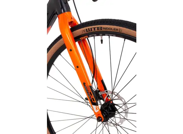 Rock Machine Gravelride 200 gravel bicykel Gloss Black/Brick Orange/Silver