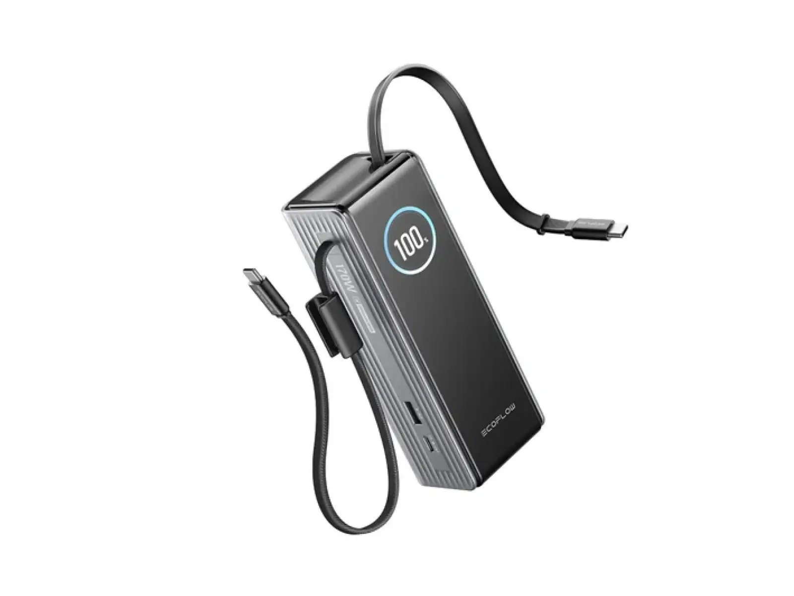 EcoFlow RAPID Power Banka (25000mAh,170W) 2x100W zabudovaný USB-C kábel - strieborná