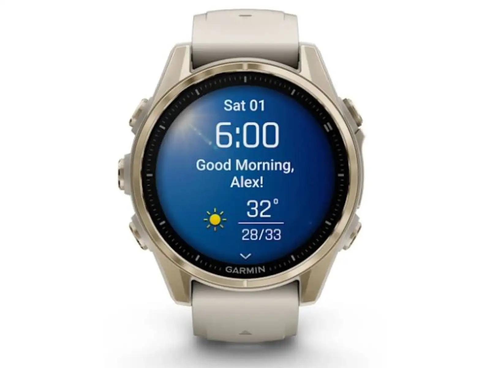 Garmin fenix 8 - 43 mm AMOLED Sapphire inteligentné hodinky Soft Gold Fog grey