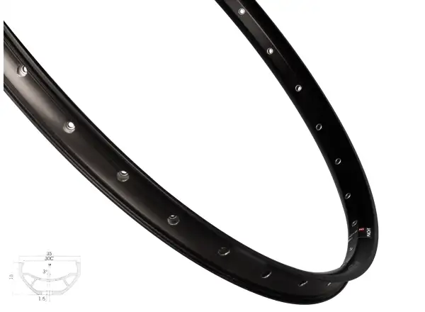 Mach1 Trucky Disc 27,5" MTB ráfik 32 dier čierna