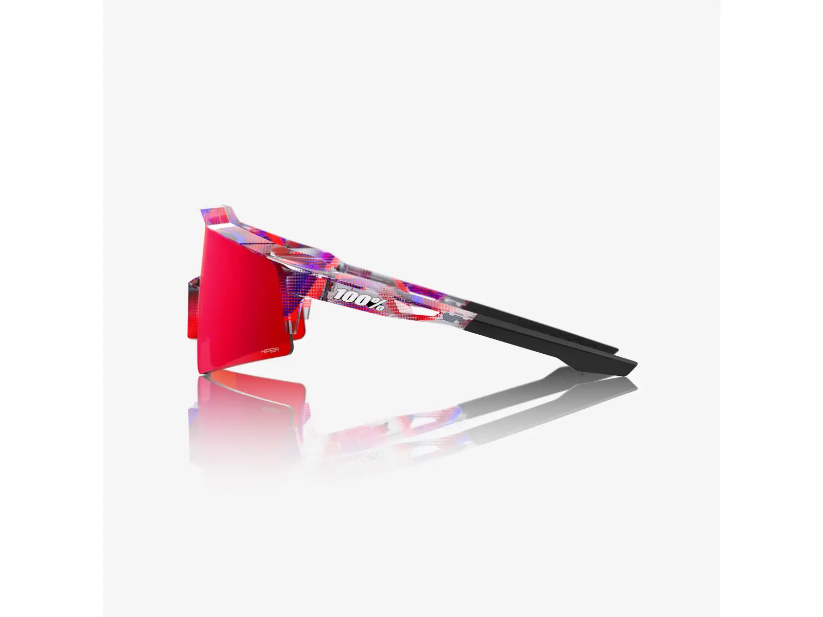 100% Speedcraft SL okuliare FDJ Gloss Translucent Red/Blue/HiPER Fire Red Mirror Lens