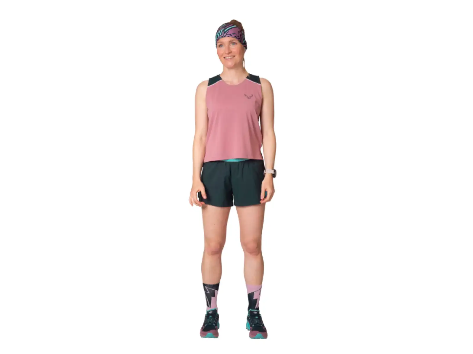 Dynafit Sky Crop Top Dámske tričko bez rukávov Mokarosa