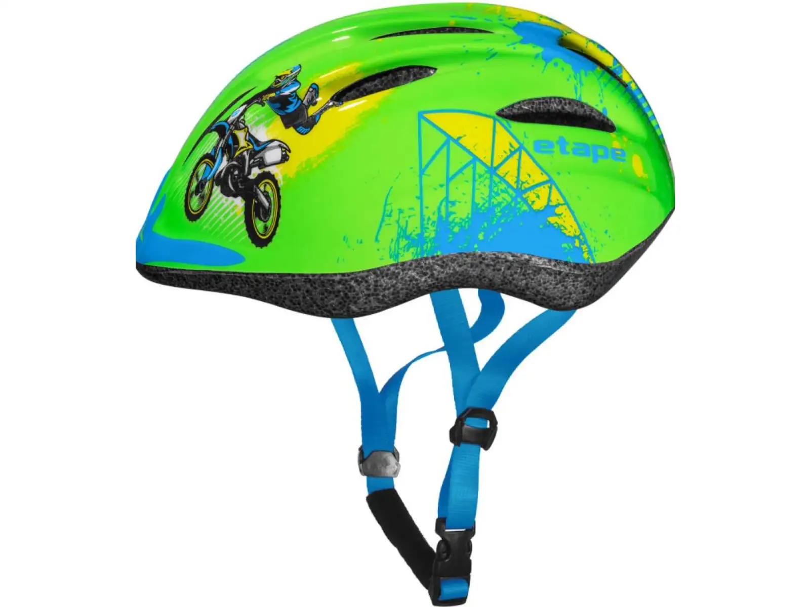 Etape Rebel detská cyklistická prilba zelená/motorka