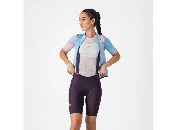 Castelli Prima 2 DT dámske kraťasy s vložkou a trakmi Dark Night Shade/Deep Purple