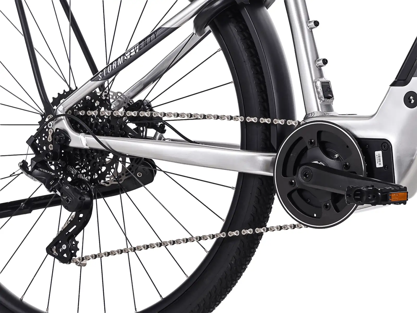 Rock Machine eSTORM 70 TOUR horský elektrobicykel Gloss Silver/Black/Grey