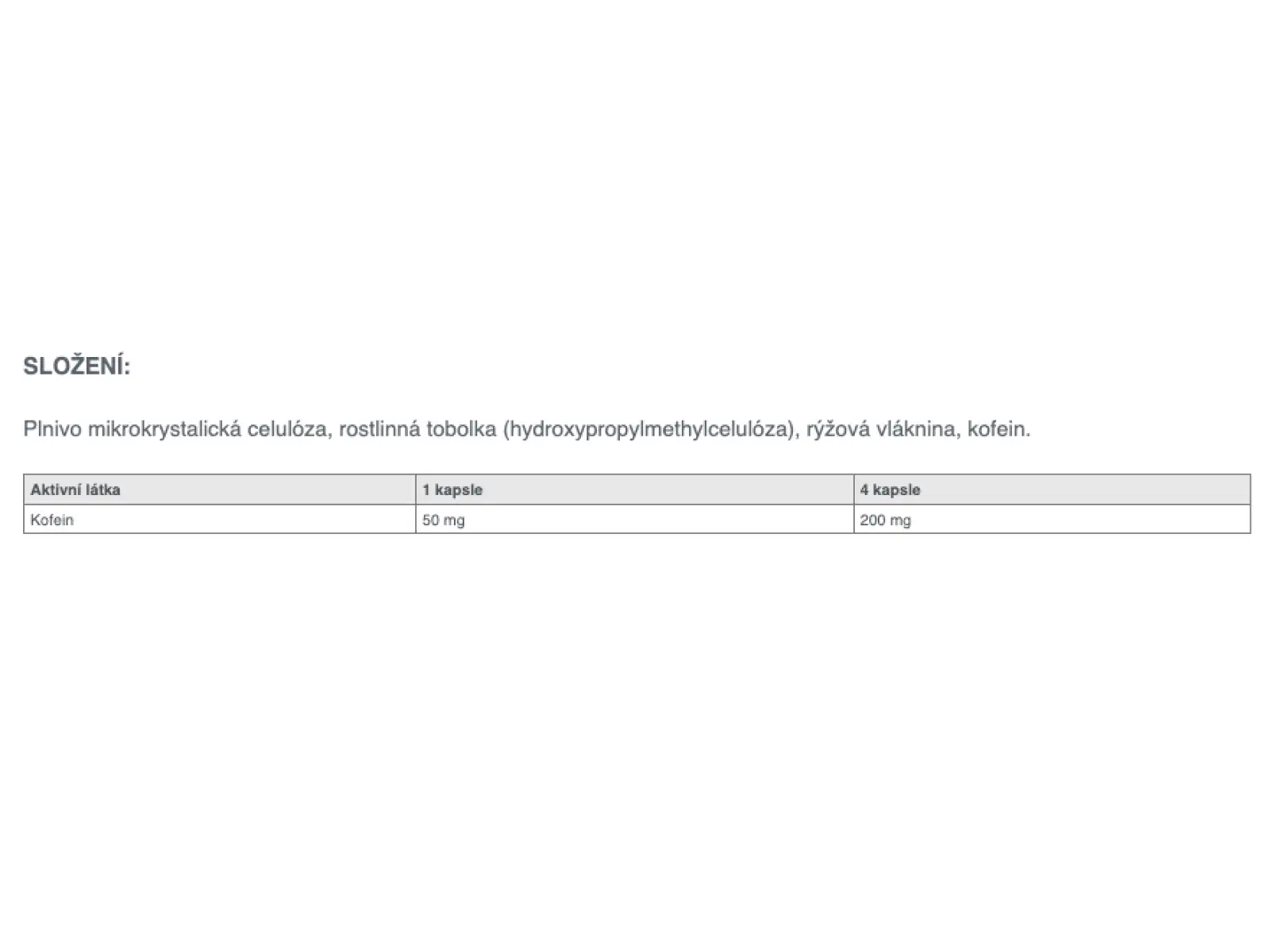 Stimulant Sponser Caffeine Caps (90 kapsúl)
