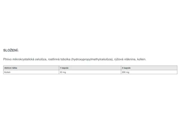 Stimulant Sponser Caffeine Caps (90 kapsúl)