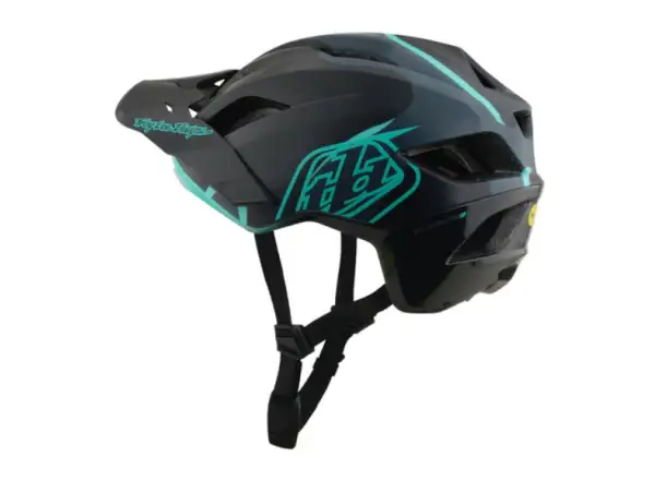 Troy Lee Designs Flowline SE MIPS prilba Badge Carbon/Real Teal