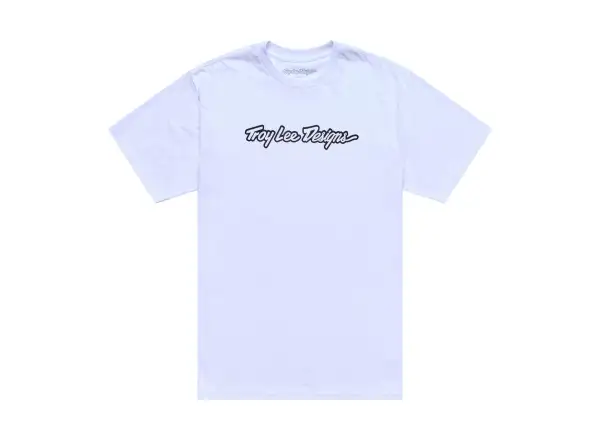 Troy Lee Designs Signature pánske tričko krátky rukáv White/Black