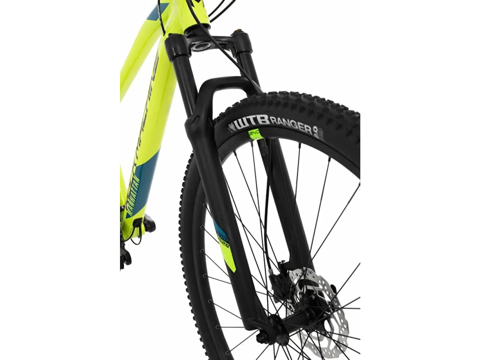 Rock Machine Manhattan 40-29 horský bicykel gloss radioactvie yellow/black/petrol blue