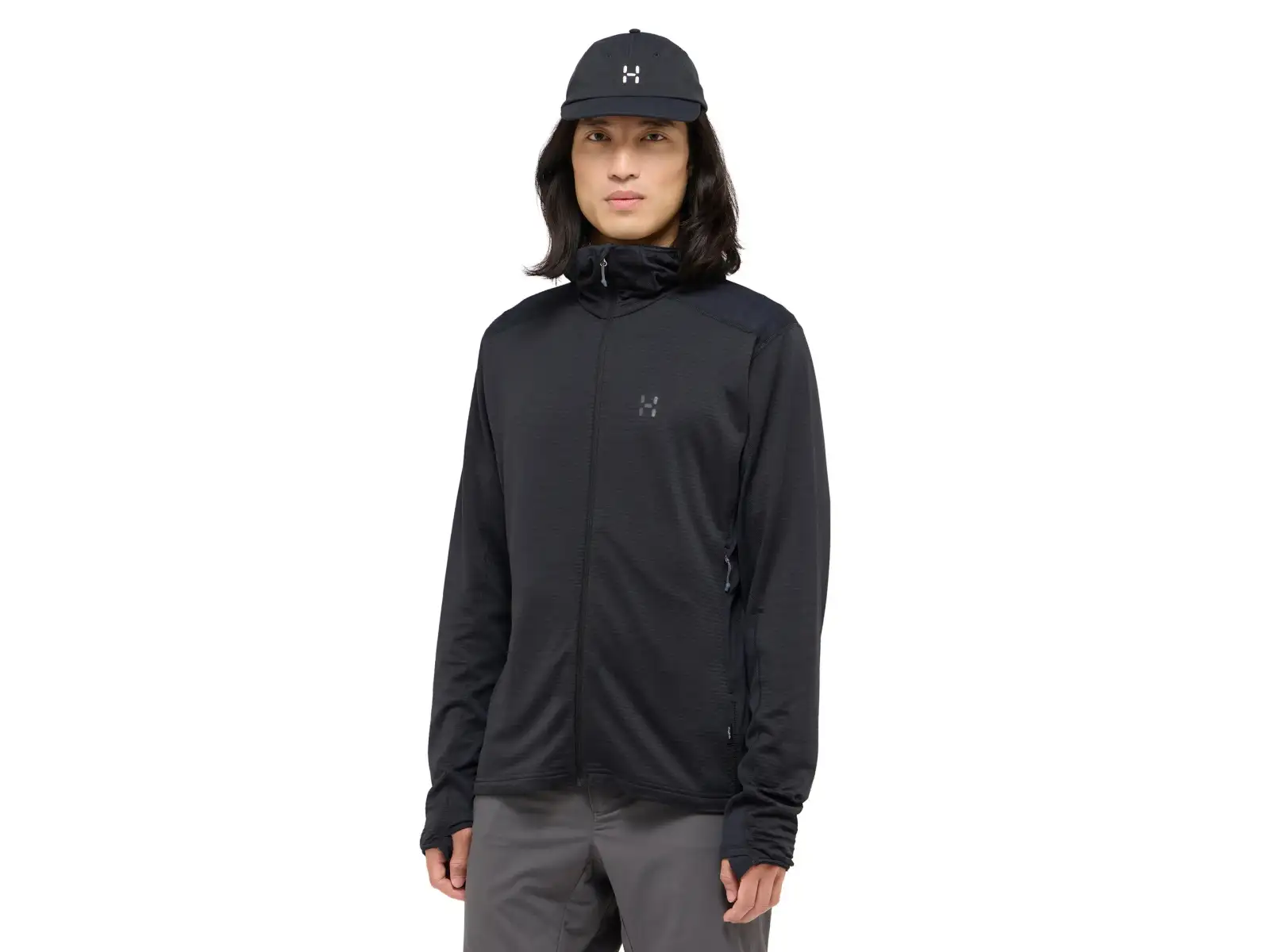 Haglöfs L.I.M Mid Multi Hood pánska mikina True Black