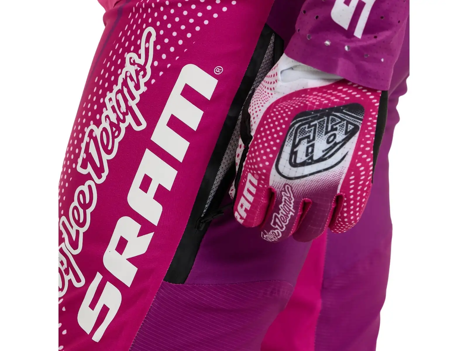 Troy Lee Designs x SRAM Sprint pánske nohavice Radioscape Fuchsia