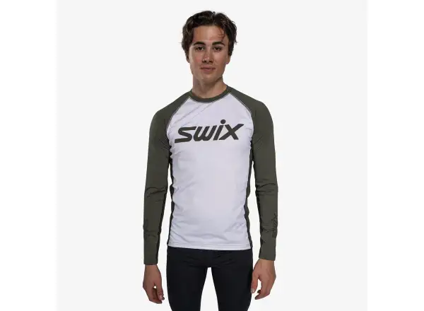 Swix RaceX Dry pánske tričko s dlhým rukávom Bright White/Olive