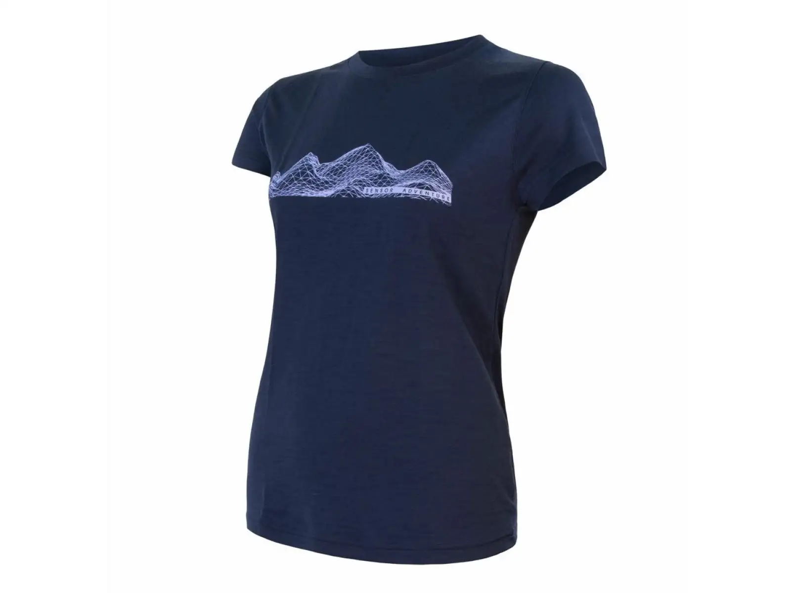 Sensor Merino Active PT Mountains dámske tričko krátky rukáv Deep Blue