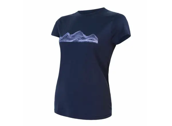 Sensor Merino Active PT Mountains dámske tričko krátky rukáv Deep Blue