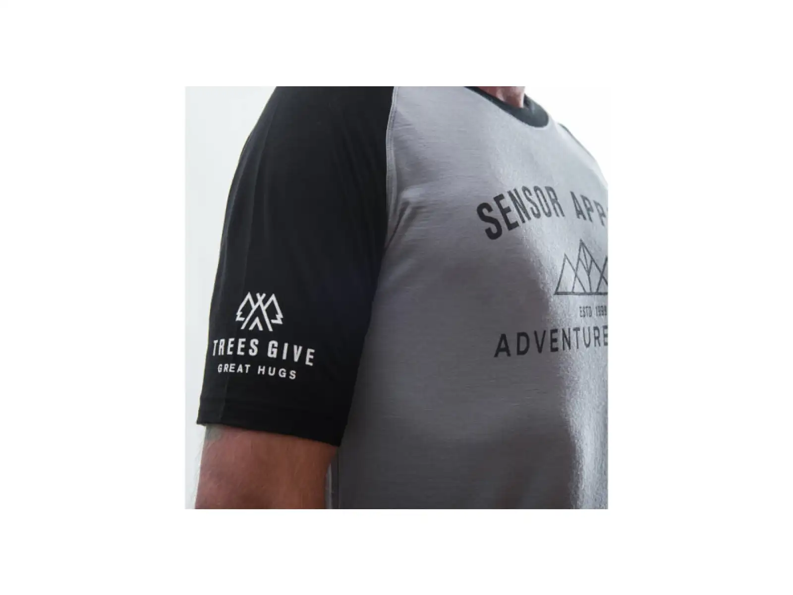 Sensor Merino Active Pt Adventure pánske tričko s krátkym rukávom šedá/čierna