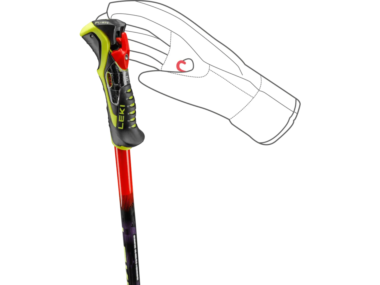 Leki WCR Pro SL TR zjazdové palice Bright red-violet-neonyellow