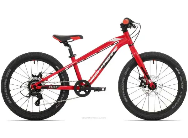 Rock Machine Blizz 20 MD detský bicykel Gloss červená/biela/čierna