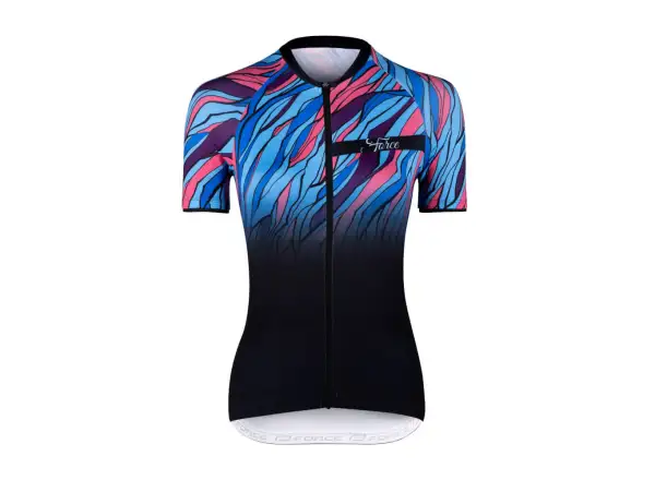 Force Life Lady dámsky dres krátky rukáv čierna/modrá/ružová
