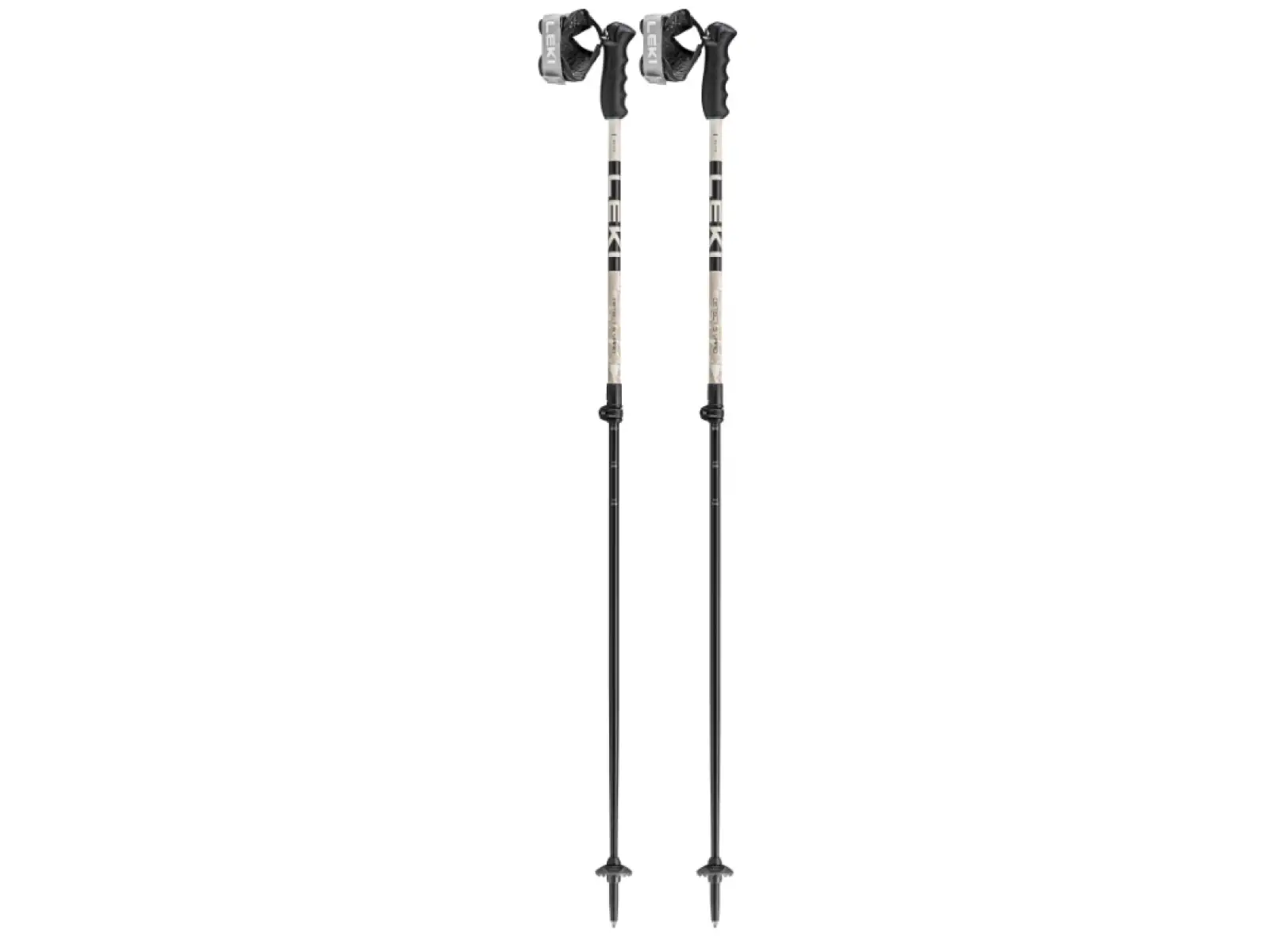 Leki Detect S Vario zjazdové palice Warm Grey Light/Warm Grey Dark/Black