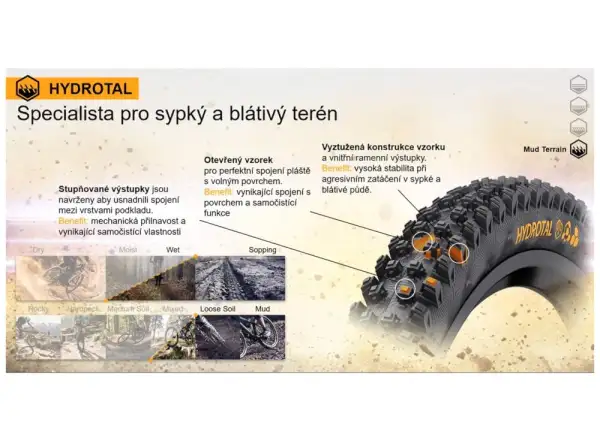 Continental Hydrotal DH Supersoft 27,5x2,40" TLR E-25 MTB plášť Kevlar black 2022