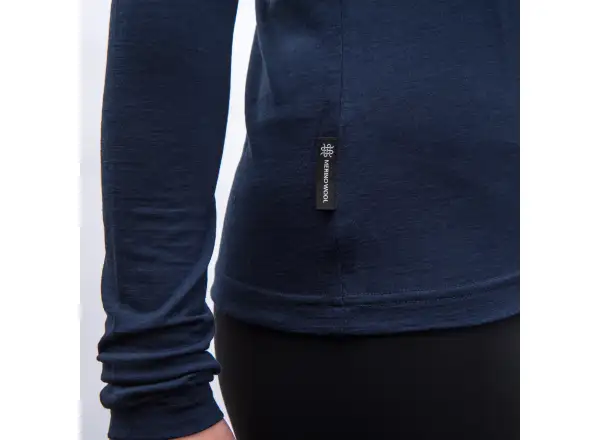 Sensor Merino Active Songbirds dámske tričko dlhý rukáv Deep Blue