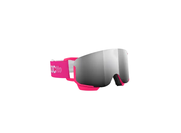 POC POCito Nexal detské lyžiarske okuliare Fluorescent Pink/Partly Sunny Silver