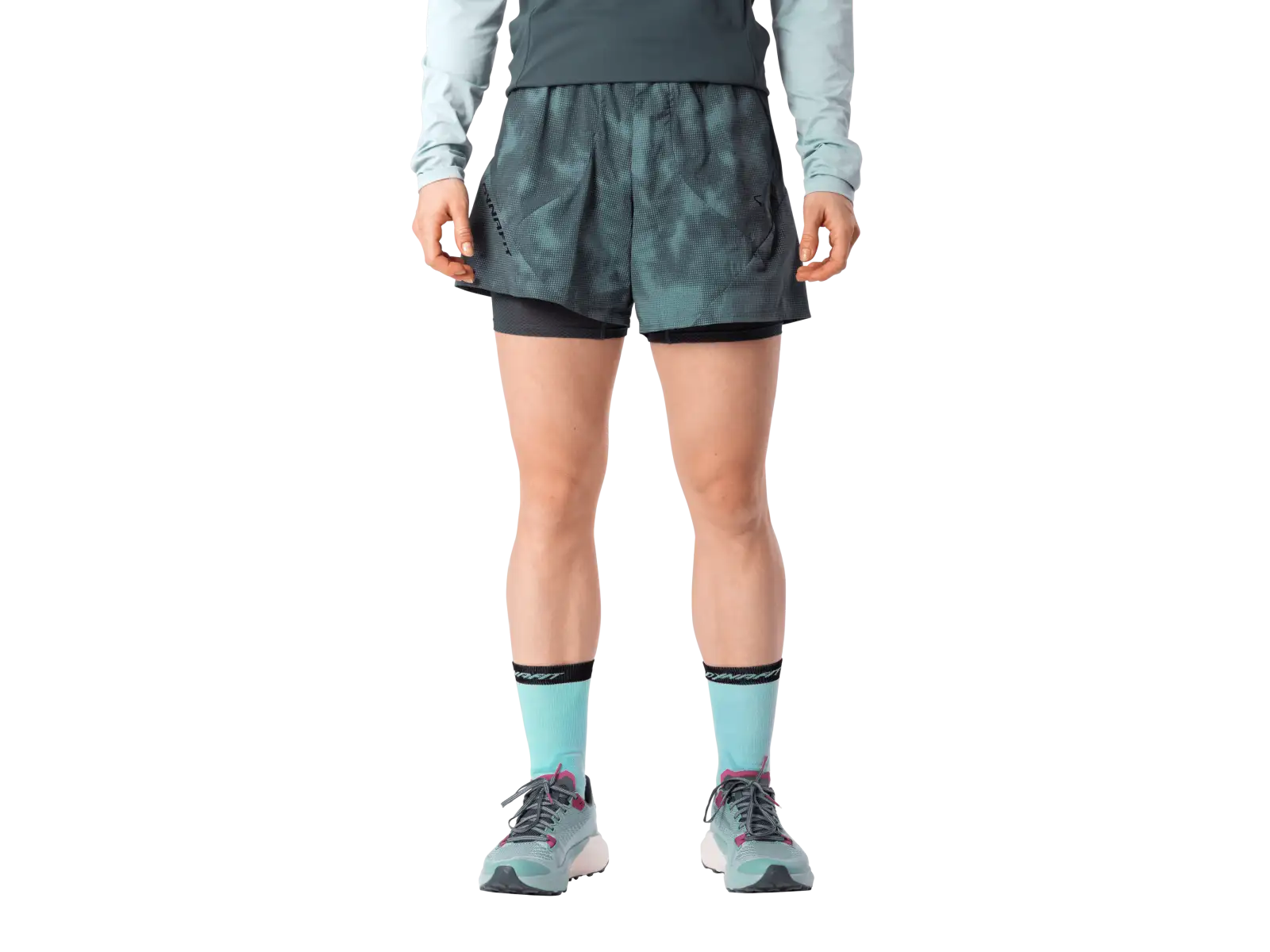 Dynafit Trail Reflective 2v1 dámske bežecké kraťasy Cinder