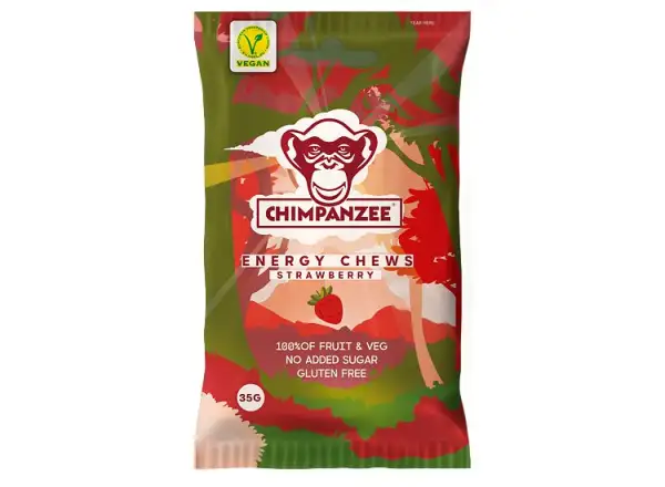Chimpanzee Energy Chews gumové cukríky Strawberry 35 g