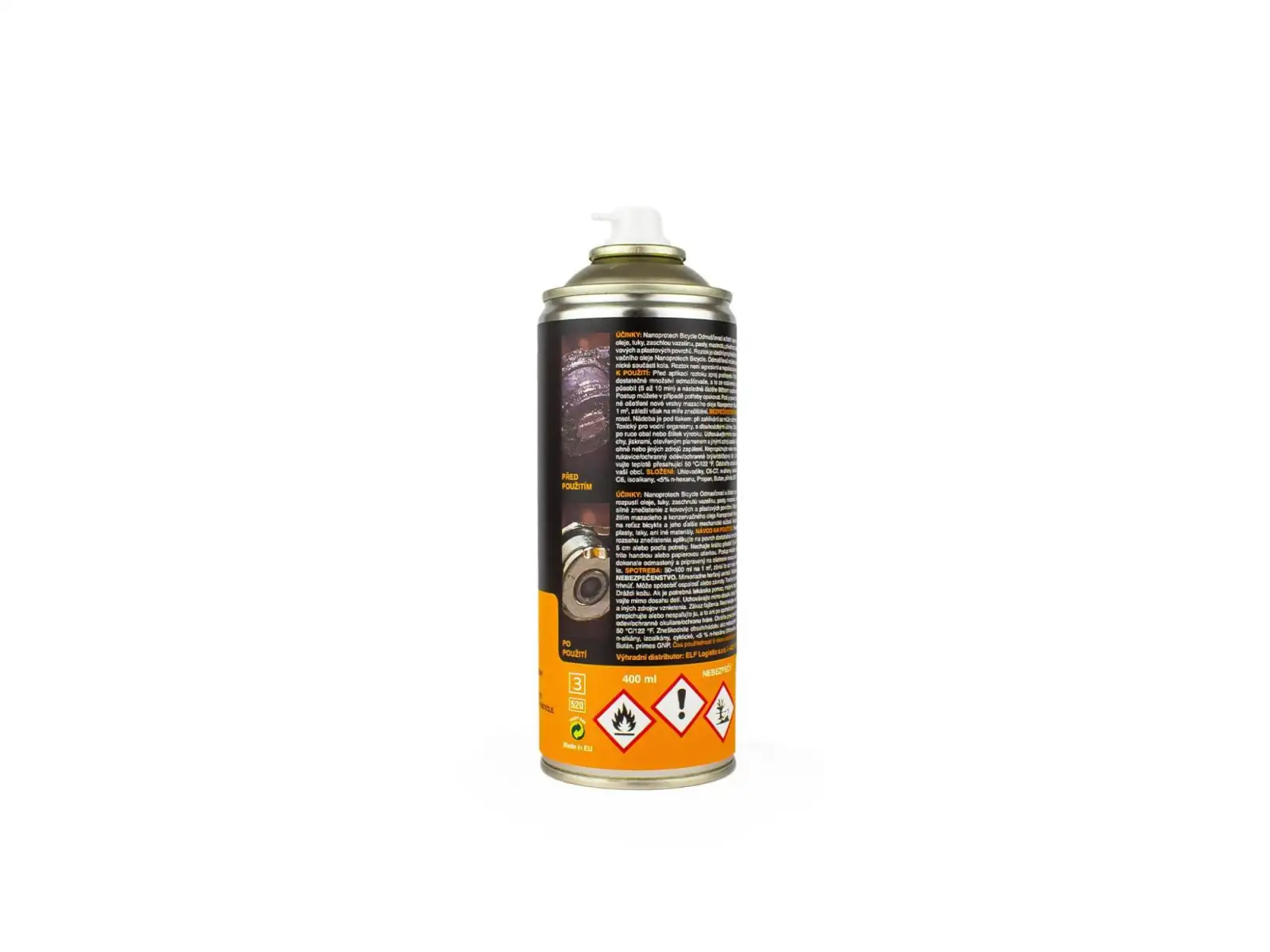 Nanoprotech Odmasťovanie a čistenie reťazí bicyklov v spreji 400 ml
